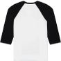 Bella Unisex 3/4 sleeve baseball tee white/black