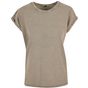 Build Your Brand Ladies Acid Washed Extended Shoulder Tee dark_khaki