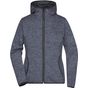 James&Nicholson Ladies' Knitted Fleece Hoody denim_melange/black