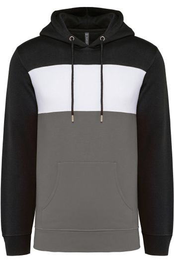 Image produit Sweat-shirt tricolore à capuche unisexe