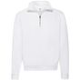 fruit of the loom Classic Zip Neck Sweat blanc