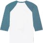 Bella Unisex 3/4 sleeve baseball tee white/denim_triblend