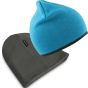 Result Soft feel reversible cuffless beanie aqua/grey