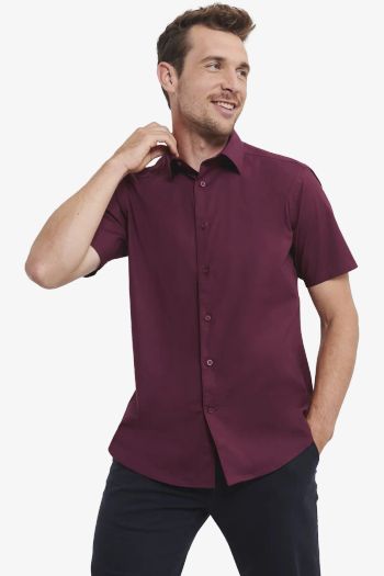 Image produit Chemise stretch ajustée manches courtes homme