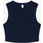 Bella Women's micro rib muscle crop tank solid_navy_blend