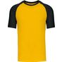 Kariban Baseball - T-shirt bicolore manches courtes yellow/black