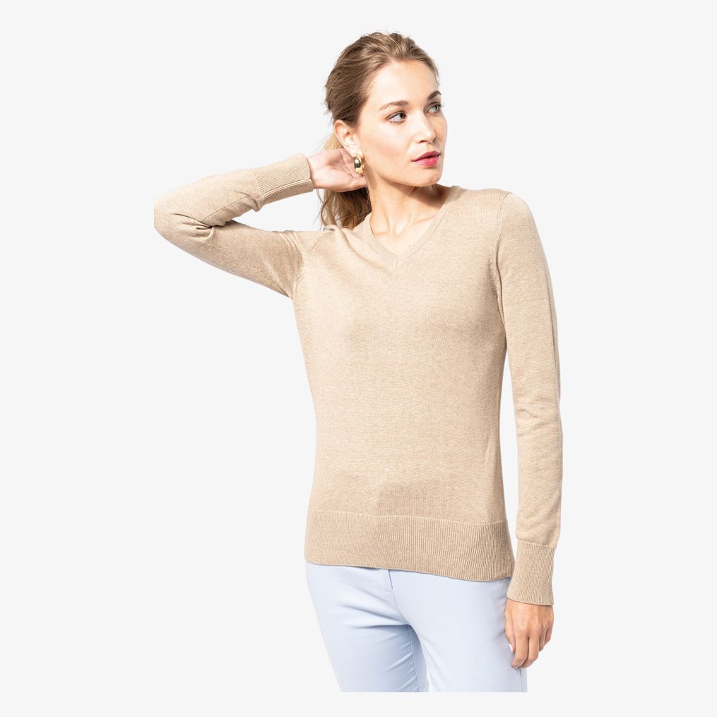 Pull col V femme kariban