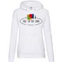 Fruit of the Loom Vintage Ladies Vintage Hooded Sweat Large Logo Print white