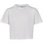 Build Your Brand Girls Cropped Jersey Tee white