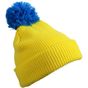 Myrtle Beach Pompon Hat with Brim yellow/azur