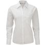 Russell Collection Ladies’ long sleeve classic polycotton poplin shirt white