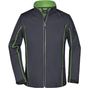 James&Nicholson Ladies´ Zip-Off Softshell Jacket iron_grey/green