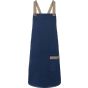 karlowsky Bib apron urban-look with cross straps and pocket steel_blue