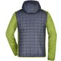 James&Nicholson Men´s Knitted Hybrid Jacket kiwi_melange/anthracite_melange