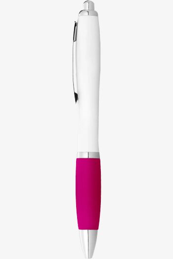 Image produit Stylo bille avec corps blanc et grip coloré Nash