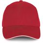 K-up Casquette en coton biologique à sandwich contrasté - 6 panneaux hibiscus_red/ivory