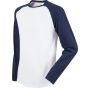 SF Clothing Men´s long sleeved baseball T white/oxford_navy
