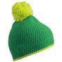 Myrtle Beach Pompon Hat with Contrast Stripe green/acid_yellow