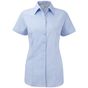 Russell Collection Ladies’ short sleeve tailored herringbone shirt light_blue