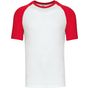 Kariban Baseball - T-shirt bicolore manches courtes white/red
