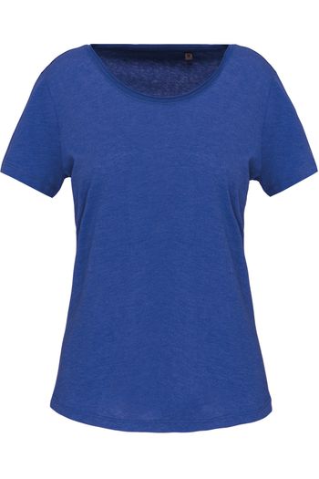 Image produit T-shirt bio col à bords francs manches courtes femme