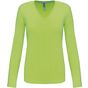 Kariban T-shirt col V manches longues femme lime