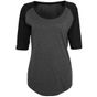 Build Your Brand Ladies 3/4 Contrast Raglan Tee - charcoal/black - L