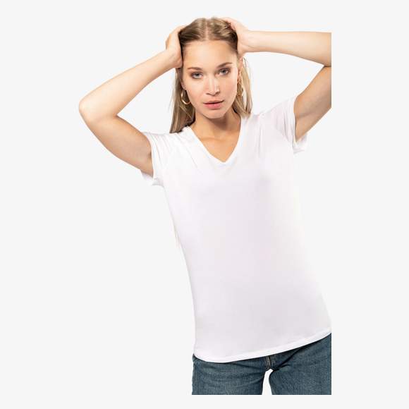 T-shirt col V manches courtes femme kariban