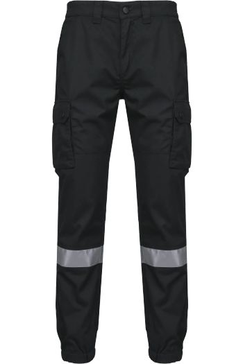Image produit Pantalon cargo unisexe avec bas élastiqué et bande réfléchissante