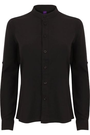Image produit Ladies' mandarin shirt, roll-tab sleeve