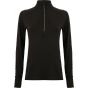 Tombo Ladies' long sleeved 1/4 zip top black