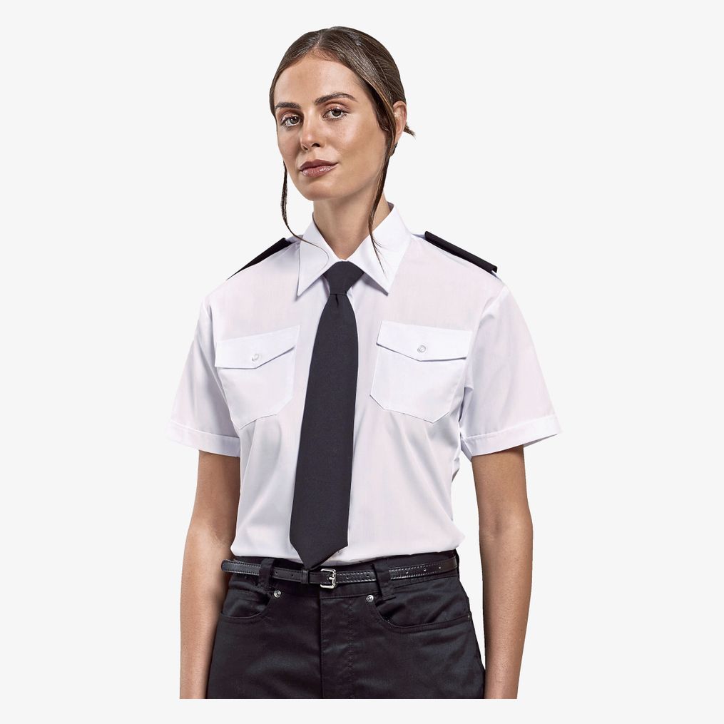 Chemise pilote à manches courtespour femme Premier