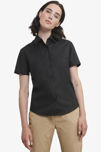 Image produit Chemise Oxford cintrée manches courtes femme