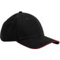 Beechfield Casquette classique 6 panneaux en coton biologique EarthAware  - visière sandwich black/classic_red