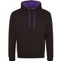 AWDis Just Hoods Varsity Hoodie jet_black/purple