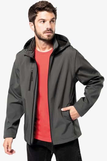 Image produit Veste Softshell 3 couches à capuche avec manches amovibles unisexe