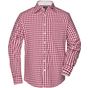 James&Nicholson Men´s Checked Shirt bordeaux/white