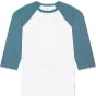 Bella Unisex 3/4 sleeve baseball tee white/denim_triblend
