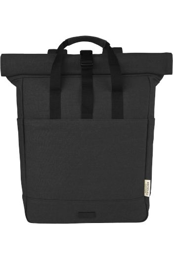 Image produit Sac à dos pour ordinateur portable Joey de 15 L en toile recyclée 15 pouces avec dessus enroulable