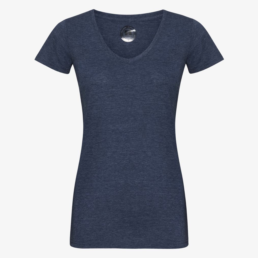 Ladies v neck hd t Russell