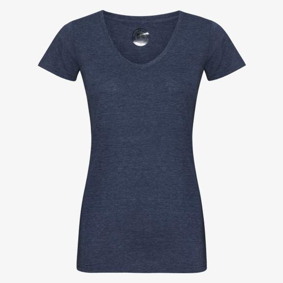 Ladies v neck hd t Russell