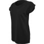 Build Your Brand Ladies Extended Shoulder Tee black
