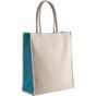 Kimood Sac cabas en coton / jute - 23 L natural/turquoise