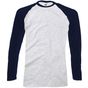 fruit of the loom Long Sleeve Baseball T gris_chine/bleu_fonce