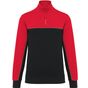 WK-Designed-To-Work Sweat-shirt écoresponsable col zippé unisexe black/red