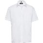 Russell Chemise en Popeline Polyester/Coton classique manches courtes homme white