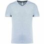 kariban T-shirt maille piquée col V homme - oxford_grey/navy/white - M