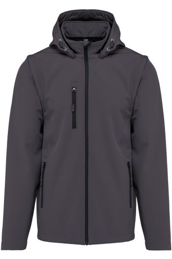 Image produit Veste Softshell 3 couches à capuche avec manches amovibles unisexe