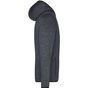 James&Nicholson Men's Knitted Fleece Hoody dark_melange/black
