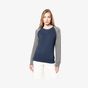 Kariban Sweat-shirt BIO bicolore col rond manches raglan femme